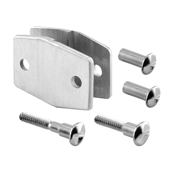 Alcove Clips, 1/4 in. Offset, Cast Stainless Steel, Satin Finish Pair (2 Pack)